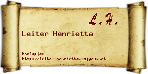 Leiter Henrietta névjegykártya